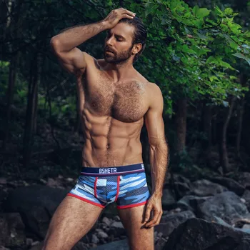 

3PC Men's Soft Camouflage Cotton short cortos hombres Mens pyjama shorts Tracksuit Underpants U bag Casual Trunks Pajama Shorts