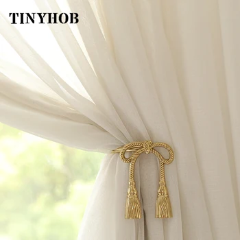 

2 PCS Bowknot-shaped Drapery Holdback European Style Brass Curtain Hooks Metal Wall Hook Artistic Curtains Accessoires