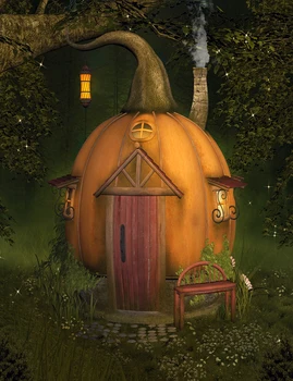 

Halloween Backdrop Fairy Tale Pumpkin house Photography Background Baby Kids Portrait Photo Booth Shoot Studio Props