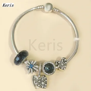 

2020 New 100%925 Sterling Silver Sky Glaze Love Pendant Chain Bracelet Free Of Charge