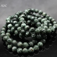 8-9 мм/9,5-10 мм натуральный зеленый Серафинит браслет для ювелирных изделий Сделай Сам дизайн