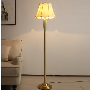 

2020 Real Time-limited No 220v Stehlampe Chinese Modern All Copper Dining Room Living Bedroom Bedside Floor Lamp Simple Hotel