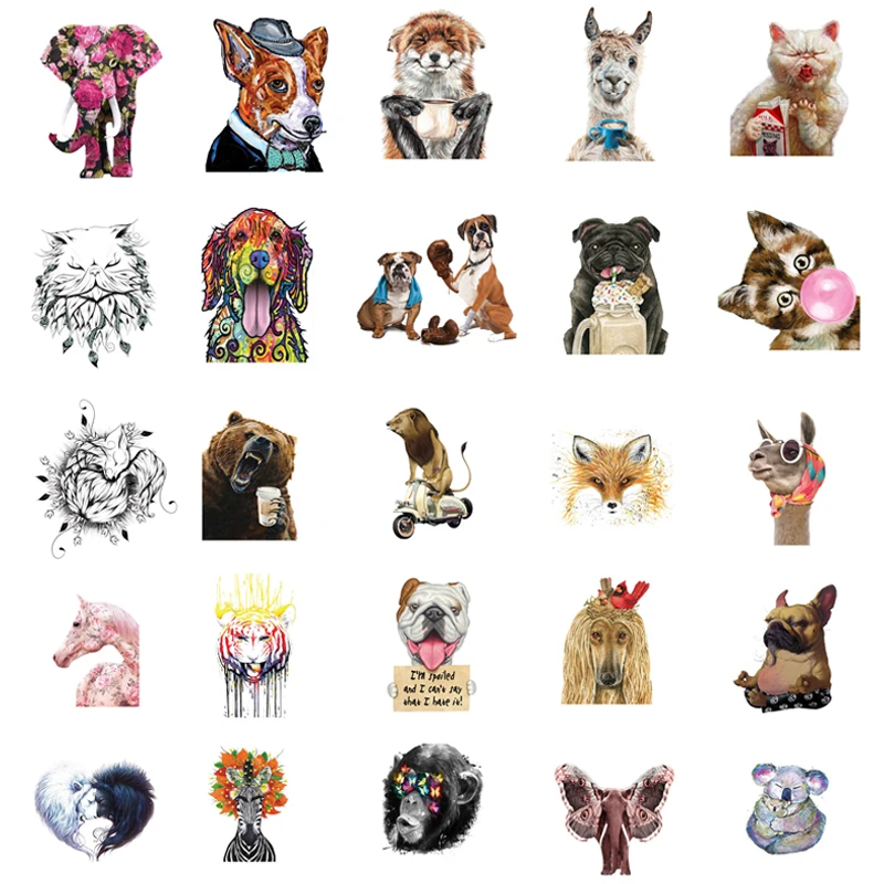 

Thermal Stickers On Clothes Elephant Animals Patches DIY Iron On Patches For Clothing Heat Transfer Orangutan T-Shirt Stickers