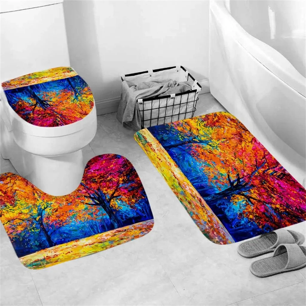 3 шт Хэллоуин сиденье для унитаза нескользящий коврик для ванной комнаты украшение для ковриков в прихожей туалетные принадлежности крышка для унитаза - Цвет: C
