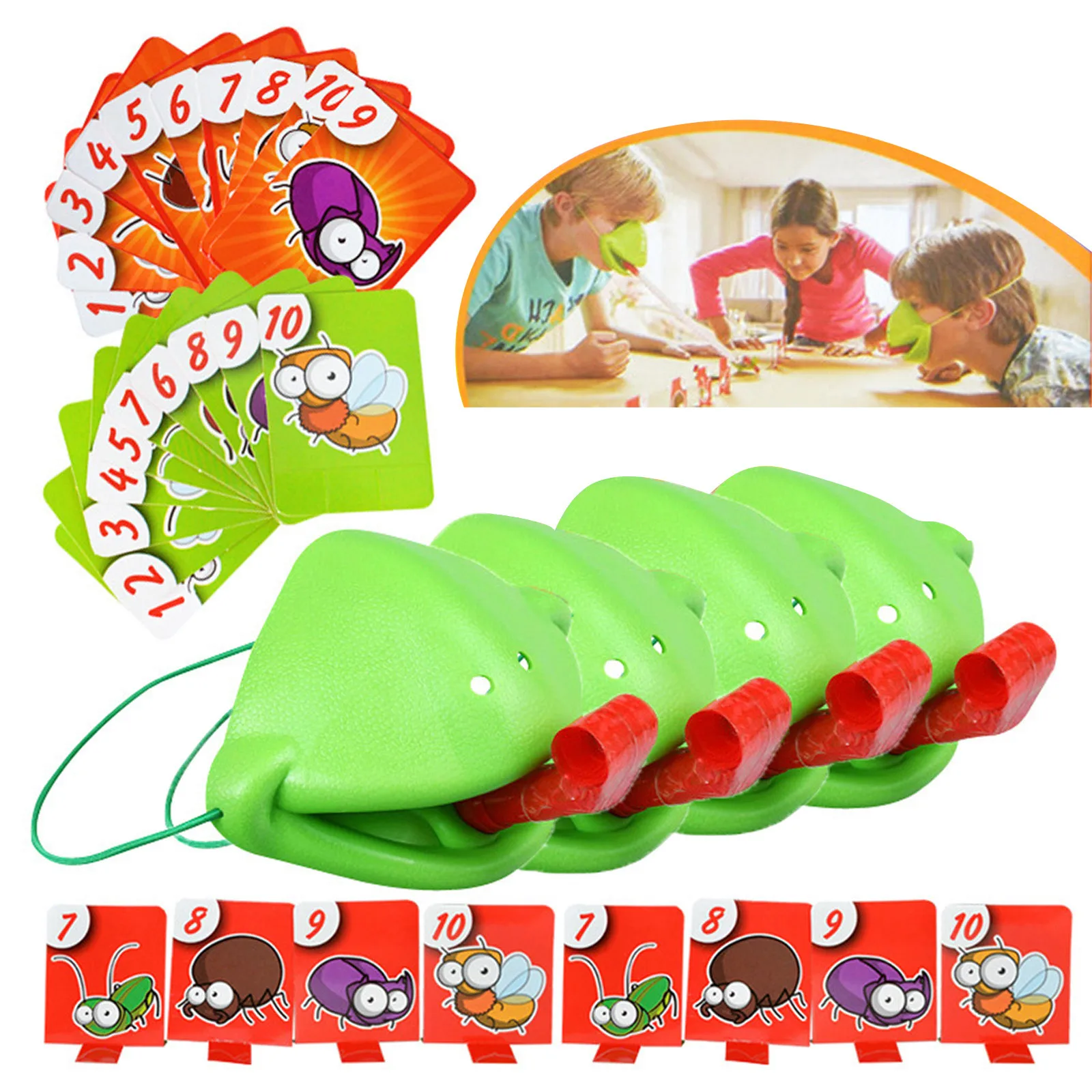 Juego de cartas con forma de rana para la boca, divertido juego de tablero para fiesta familiar