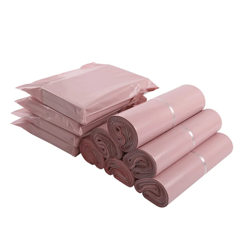 New Light Pink PE Plastic Self-seal Mailbag Poly Envelope Waterproof Postal Courier Bag Waterproof Packaging Postal Bags 3