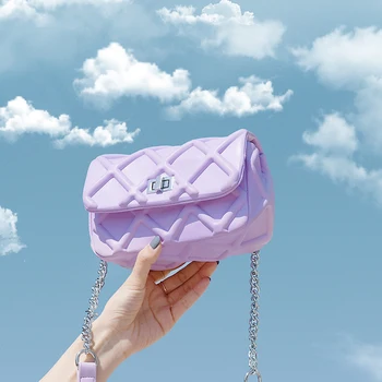 

Fashion Women Shoulder Bag Embossed PU Leather Ladies Purses Candy Color Summer Small Chain Bag Female Crossbody Messenger Bag