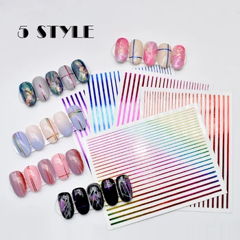 

CHUNSHU Foil nail art decorations stickers tools decals nails accessoires 3d Piece Paillette Lightning Piece Colorful Line DIY