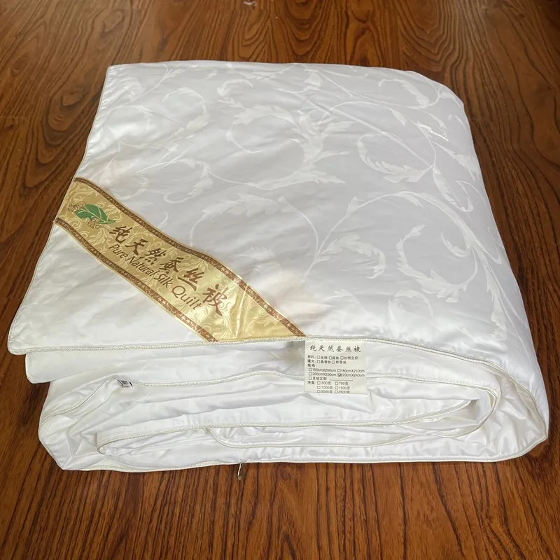 Trapunta King In Pura Seta Di Gelso 100% - Piumino Invernale Di Lusso 180x220cm 5kg, Imbottita In Cotone, Morbida E Traspirante