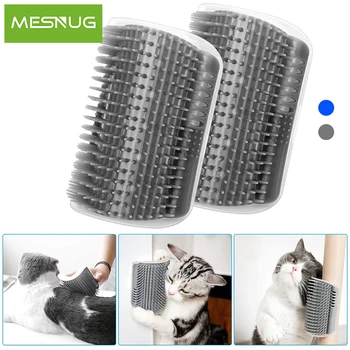 

MESNUG Wall Corner Cat Self Groomer Durable Soft Grooming Brush Massage Combs For Short Long Hair Kitten Easy To Install