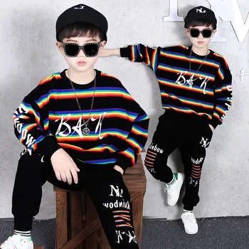 

Boys Tracksuit Autumn Kids Clothes Sets Striped Sweatshirt + Pants 2 Pcs Sport Suit Children Clothing Set Outfits 4-13 Years