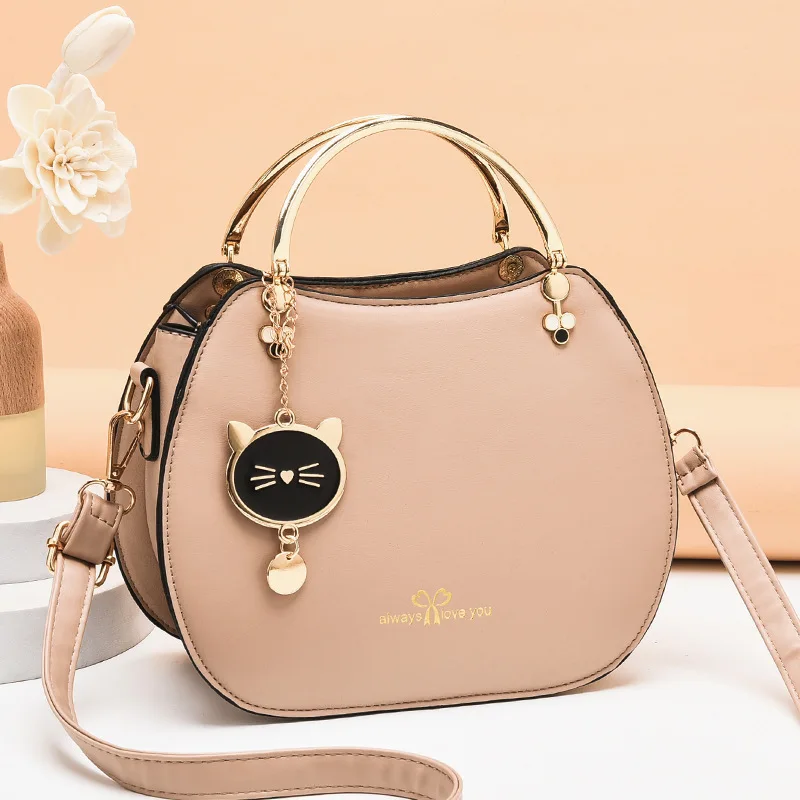 Crossbody Bag Women Handbags Leather Shoulder Bag Cute Kitten Ladies Shoulder Bags Korean Girl Shell Small Bag Women's Messenger Bags Female Handbag Sac A Main Femme