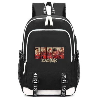 

Slam Dunk Printing Men Backpack Rukawa Sakuragi USB Charging Laptop Travel Bagpack Oxford Bookbag Teenagers Students School Bag