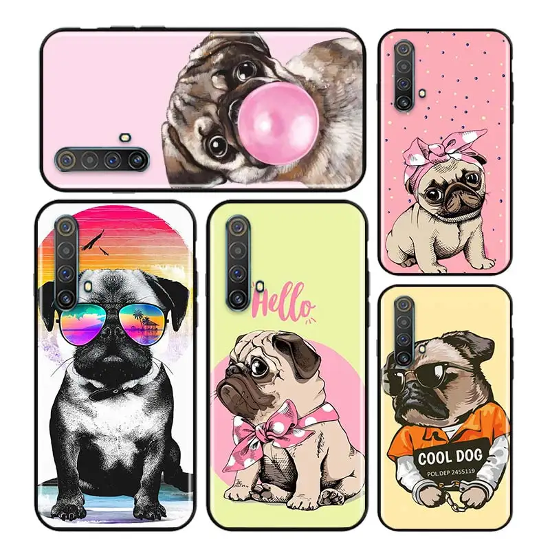 Pug Dog ARRT For OPPO AX7 A1K A94 A93 A92S A73 A72 A53S A52 A32 A31 A12E A11X A9 A5 2020 Black Soft Phone Case | Мобильные телефоны