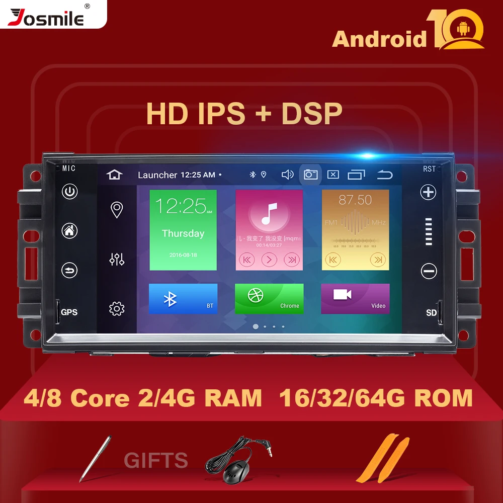 1Din Android 10 автомобильное радио мультимедиа для Jeep Grand Cherokee Chrysler 300C Компас Патриот