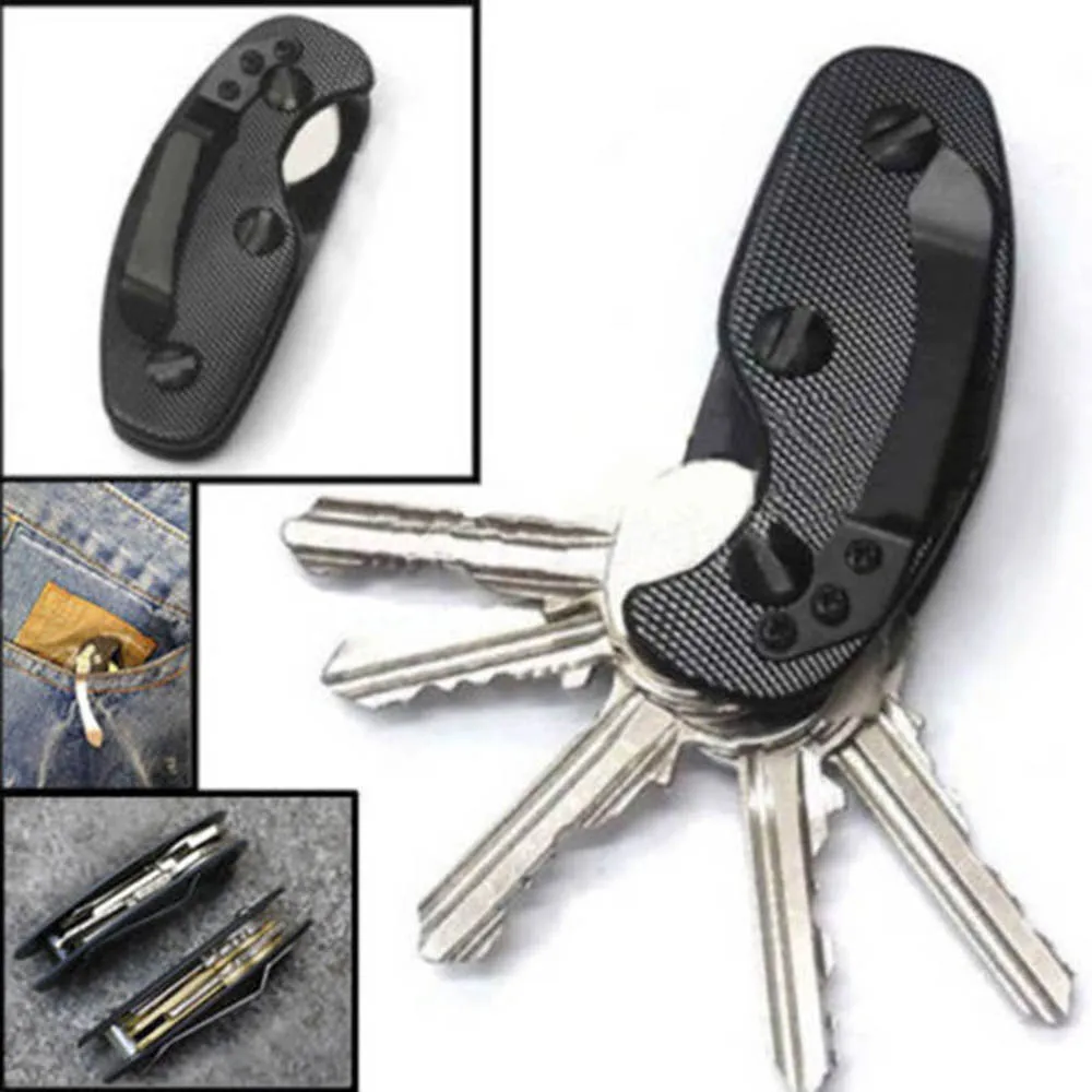 Горячая алюминиевый умный держатель для ключей зажим для ключей папка для ключей корпус EDC карманные инструменты сплав ключи Органайзер