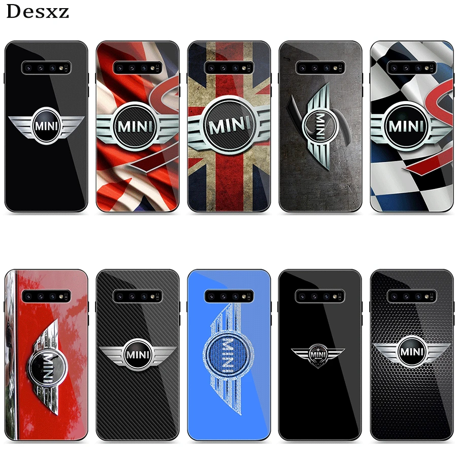 

Glass Phone Case For Samsung S7 Edge S8 S9 S10 Plus A10 A20 A30 A40 A50 A60 A70 Cover UK Mini Cooper Jcw Logo