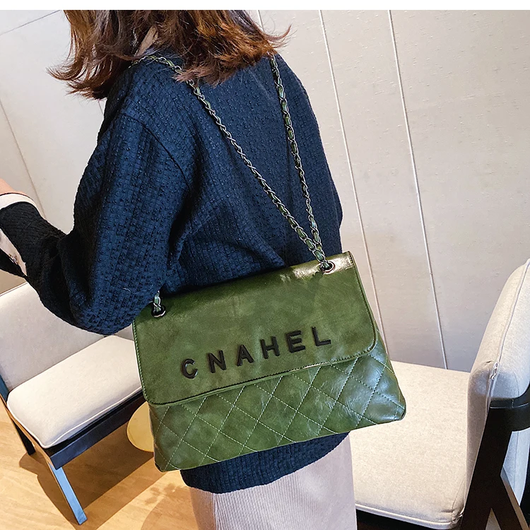Женская сумка, новинка, сумка-мессенджер с дикой текстурой, сумка channels, шикарная женская сумка на плечо с цепочкой