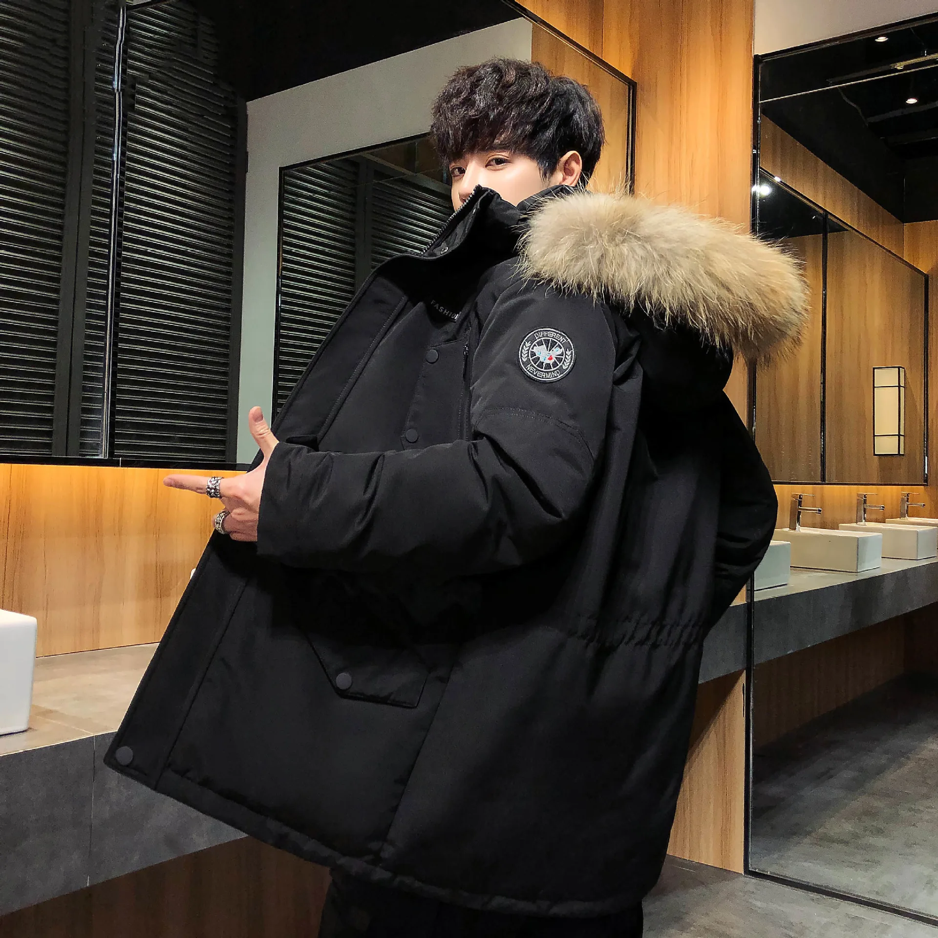 Top Grade Winter Men's Coat 2022 Men's Down Jacket Hooded X-Long Down Jacket Real Fur Mens Thick Warm Windbreaker Jacket Coats