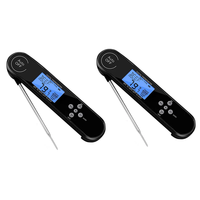 

Meat Thermometer, Digital Instant Read BBQ Thermometer with 8 Types Food,Temperature Alarm,Voice Broadcast,Waterproof Cooking Th