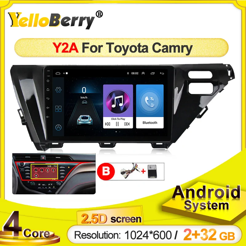 Автомагнитола для Toyota Camry 8 мультимедийный видеоплеер с GPS навигацией Android 2 ГБ + 32