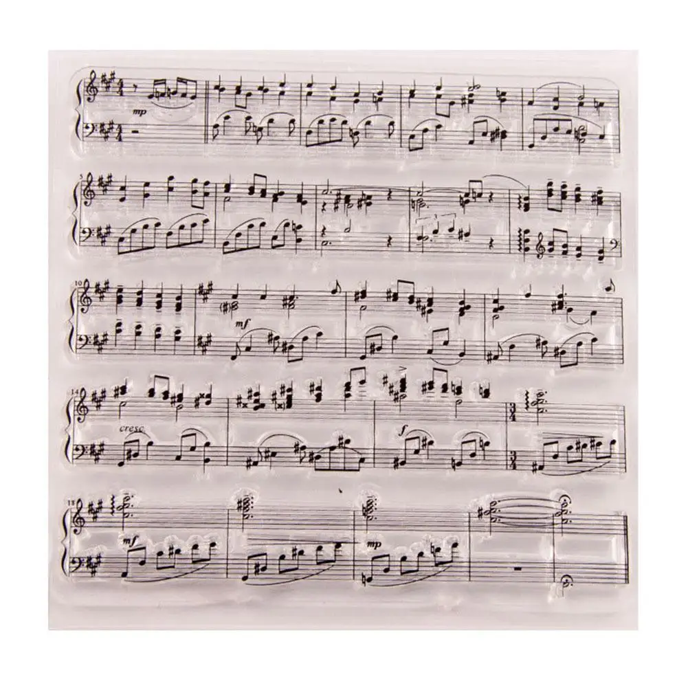Music Notes Symbol Scrapbooking Seal Patterns Transparent Clear Silicone Stamp for DIY Photo Album Decorative