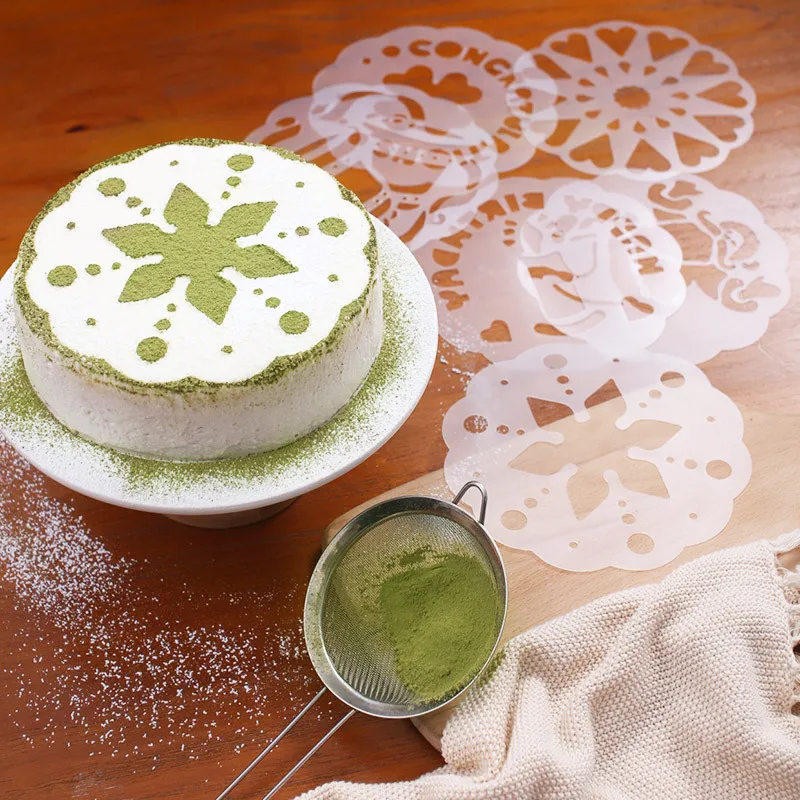 6 шт./компл. для рождественского кекса Трафареты Цветок спрей Кофе печать модель