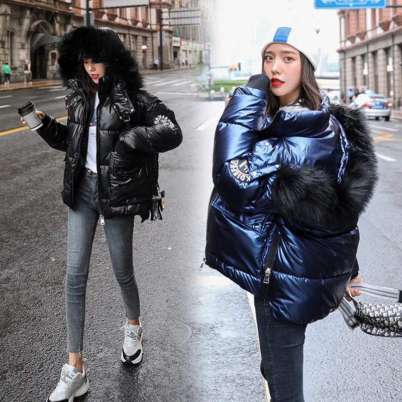 

New Style Winter Coat Female Coat Short Cotton Coat Thick Large Size Cold Protective Clothing down Coat Fat Fertilizer