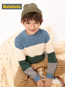 

Balabala Children's clothing sweater boys 2019 new autumn and winter children sweaters gang style Korean sweater