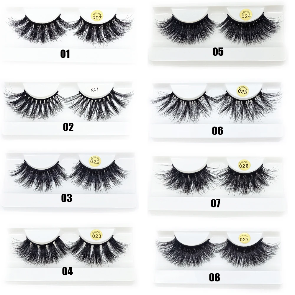 Новая мода 1 пара 25 мм Lashes100% 3D норковые накладные ресницы толстые длинные ресницы пушистые Накладные ресницы ручной работы