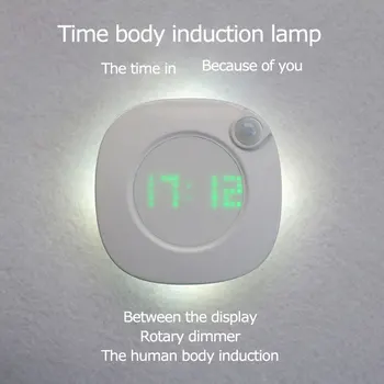 

Body Infrared Induction Night Light LED Clock Human Wardrobe Light Cabinet Light Bathroom Lighting Highlight Energy-Saving Lamp