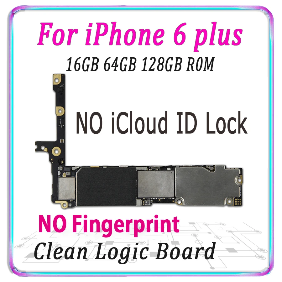 Оригинальная разблокированная материнская плата для iPhone 6 Plus с/без Touch ID, бесплатный iCloud для iPhone 6 Plus 5,5 дюймов панель логической платы