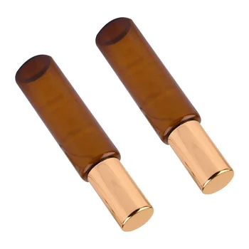 

10Pcs Refillable Perfume Roll On Bottle Amber Empty Bottle with Stainless Steel Roller Ball for Essential Oil Aromatherapy(10ML