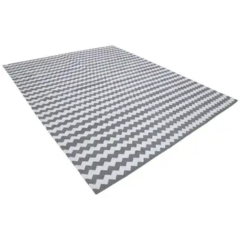 

242x300 Cm Grey Handmade Dhurrie Rug-8x10 Ft