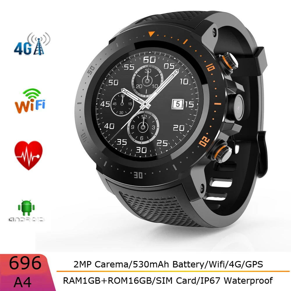 Смарт часы A4 для взрослых мужчин 4G LTE gps поддержка Nona sim карта Wi Fi Bluetooth умные