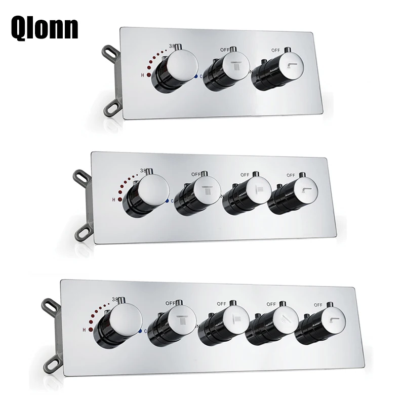 

Qlonn Thermostatic Shower Controller For Shower System Bathroom Faucet Wall Mounted Bath Shower Concealed Mixer Valve Brass Taps