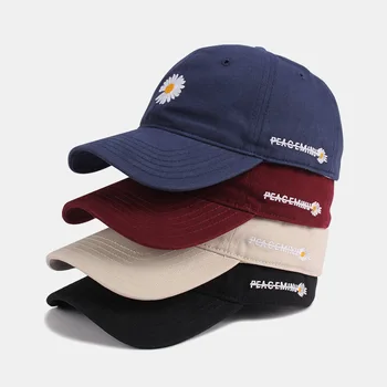 

New 2020 ins Brand Black Embroidery Daisy Baseball Caps Snapback Women Hip Hop Men Cap gorras hombre Outdoor Shade Baseball Cap