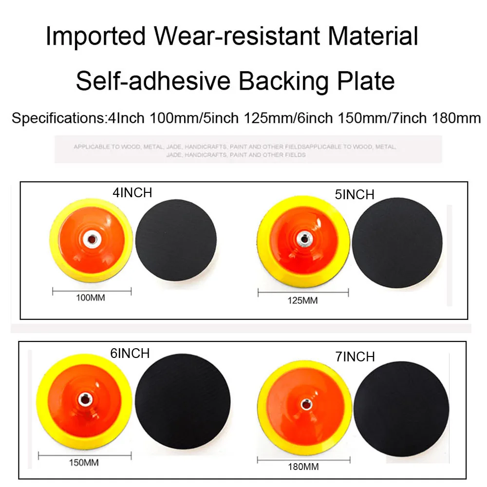 Car Polishing Pad Car Polish Pad Wool Polishing Pad Polishing Wheel Disc Polishing Wheel Kit 4/5/6/7inch Backing Plate M14 M58 Sanding pad Backer 100/125/150/180mm Plastic Backer Pads For Grinder Machine and Polish Pads