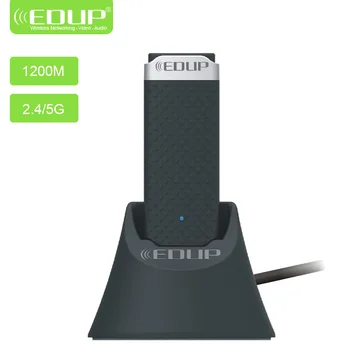 

EDUP USB WiFi Adapter 5Ghz High Speed 1200mbps Wi-Fi Receiver with 1 meter extend cable based 802.11ac USB 3.0 Ethernet Adapter