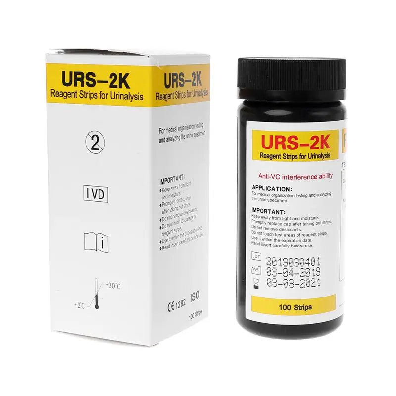 100 полосок/бутылка URS-2K глюкозы кетон тест-полоски мочи Реагент полосы для мочи с анти-VC