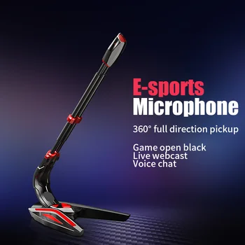 

gaming microphone for Computer USB 3.5mm Plug Omnidirectional desktop Volume Adjust Switch Mic for youtube conference speaker
