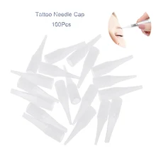 100 шт 1R Перманентная игла для татуировки колпачок одноразовый стерилизованный макияж бровей татуировки насадки для татуировок ручка машина аксессуар