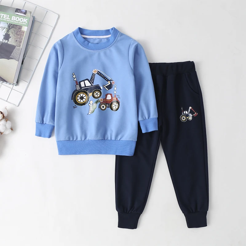 Kids Clothing Set Children'S Cartoon Sweater Pure Color School Autumn Boyssweater Children'S Sweater Suit Soft Sport Hoodies