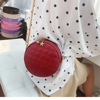 

Small Crossbody Bags Circle Cell Phone Pouch Satchel Shoulder Round bag for Ladies Girls