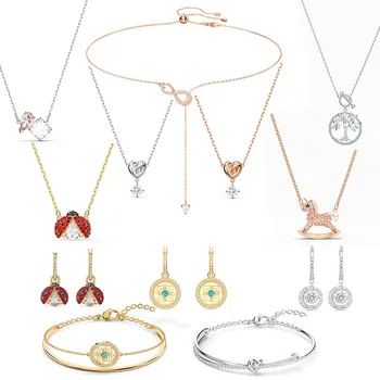 

2020 SWA New SYMBOLIC MANDALA. SYMBOLIC TREE OF LIFE .SPARKLING DANCE LADYBUG .INFINITY Y-shaped crystal necklace women jewelry