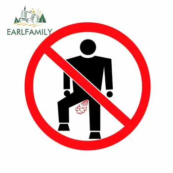 

EARLFAMILY 13cm x 12.8cm for Prohibit Farting Car Stickers and Decals Vinyl Material Waterproof 3D Repair Scratch-proof Decor