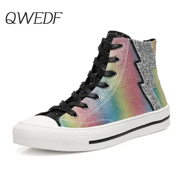 

2019 Mens Sneakers Fashion Canvas Shoes Flat High top Men's Casual Shoes Cool Street Brand Shoes Classic Schoenen Z3-50