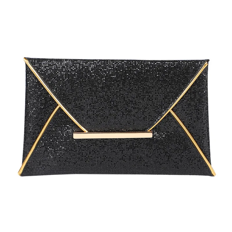 Litthing, женская вечерняя сумочка, сумка-конверт с блестками, черная сумочка, сверкающие вечерние сумки, одноцветные свадебные клатчи, свадебные золотые сумочки