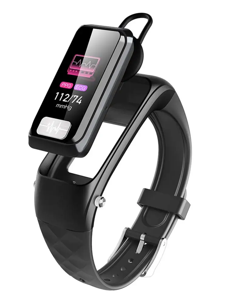 

H207 Bluetooth 5.0 ECG Call Bracelet IP67 Waterproof ECG+PPG Heart Rate Blood Pressure Caller Synchronization Display Multi-Spor
