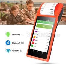 POS терминал Android КПК с функциями телефона с Wifi 3g термопринтер Bluetooth 58 мм 1D 2D QR камера считыватель штрих-кодов бесплатное приложение Loyverse POS